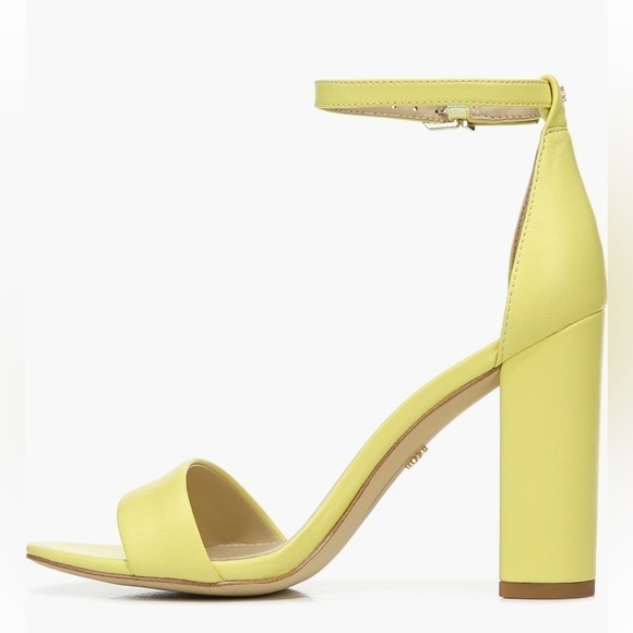 Sam Edelman Yaro Heeled Ankle Strap Sandals in Butter Yellow New in Box - Picture 6 of 9